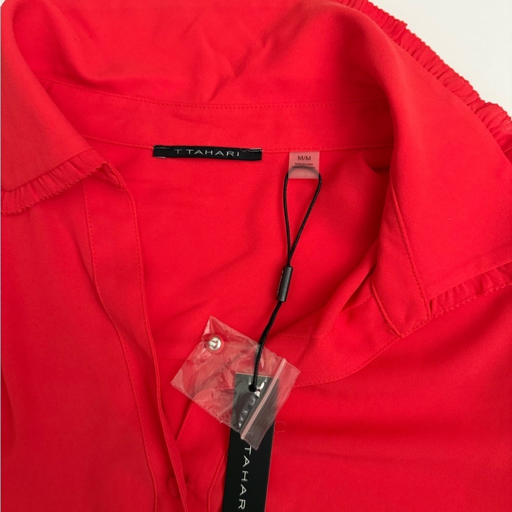 Women's Red Button-Up To - Picture 3 of 3